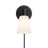 Billede af Nordlux Cole Væglampe m. Tilt Ø: 8 cm - Opalglas/Sort  OUTLET