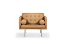 Billede af DUX Ritzy Lænestol SH: 42 cm - Chrome/Naturale Camel