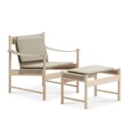 Billede af Brdr. Krüger HB Lounge Chair SH: 56,6 cm - Hvidolieret Ahorn/Canvas 