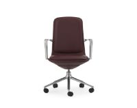 Billede af Normann Copenhagen Off Chair Lav m. Hjul H: 100,8 cm - Aluminium/Ultra Leather Brick