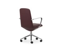 Billede af Normann Copenhagen Off Chair Lav m. Hjul H: 100,8 cm - Aluminium/Ultra Leather Brick