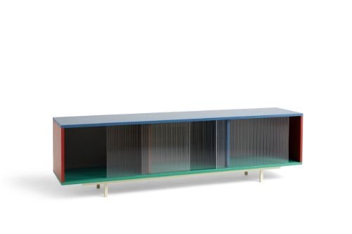 HAY Colour Floor Cabinet w. Glass Doors 180x39x51 cm - Multi