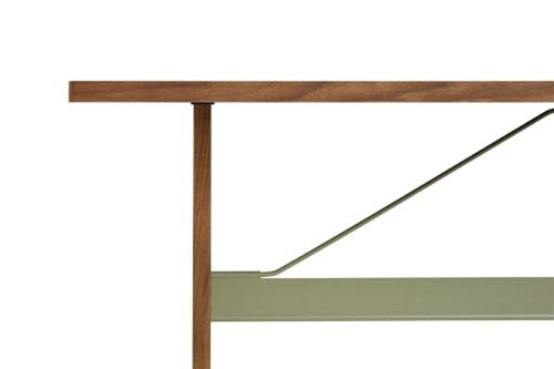 HAY Passerelle High Table 200x80x95 cm - Walnut/Thyme Green Crossbar