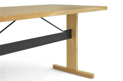 HAY Passerelle Desk 140x65x74 cm - Oak/Ink Black Crossbar