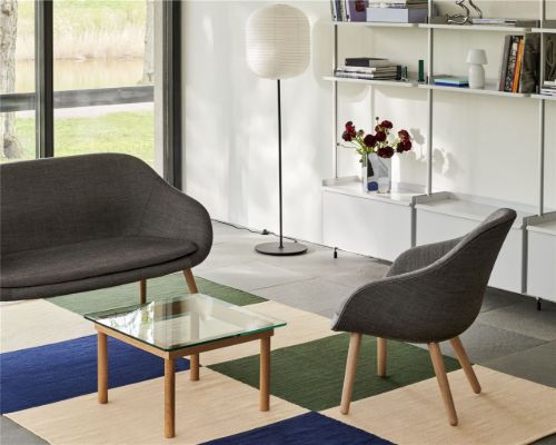 HAY Common Floor Lamp Base H: 130 cm - Soft Black