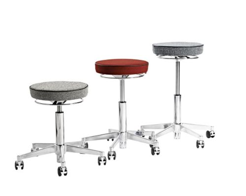 Vermund VL66 Taburet SH: 44-64 cm - Sort/Hvid