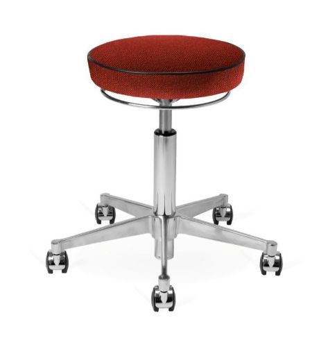 Vermund VL66 Taburet SH: 44-64 cm - Krom/Rød/Bordeaux