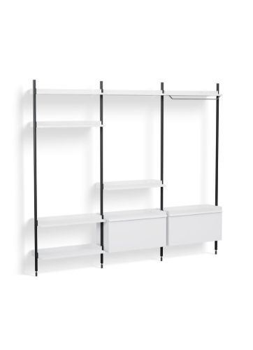 HAY Pier System 1093 3 Columns 242x209 cm - PS White Steel/Black Anodised Profiles