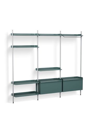 HAY Pier System 1093 3 Columns 242x209 cm - PS Blue Steel/Clear Anodised Profiles