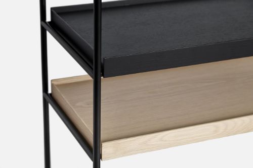 Woud Tray Shelf Low 81x100 cm - Walnut/Black