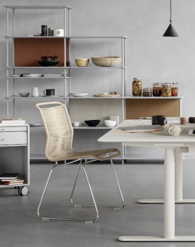 Montana Panton One Dining SH: 49 cm - Chrome/Paper Nature