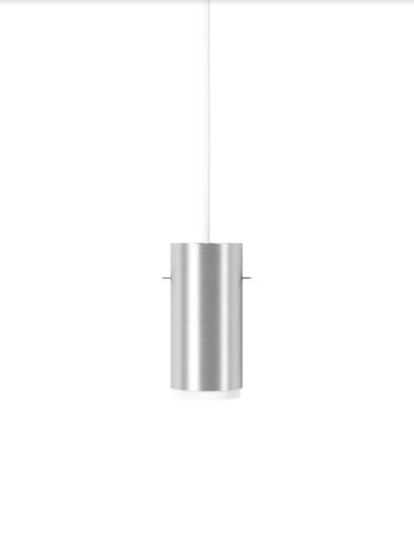 Moebe Tube Pendant Small H: 16 cm - Brushed Aluminium