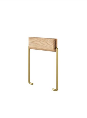 Moebe Toilet Roll Holder H: 14 cm - Oak/Brass