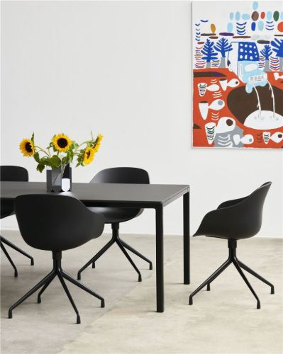 HAY AAC 220 About A Chair H: 82 cm - Black Powder Coated Alu 4 Star Swivel/Black