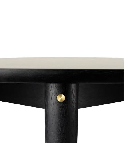 FDB Møbler Spisebord Unit10 C62 Bjørk Ø115 cm - Massiv Eg Sort/Lysegrå