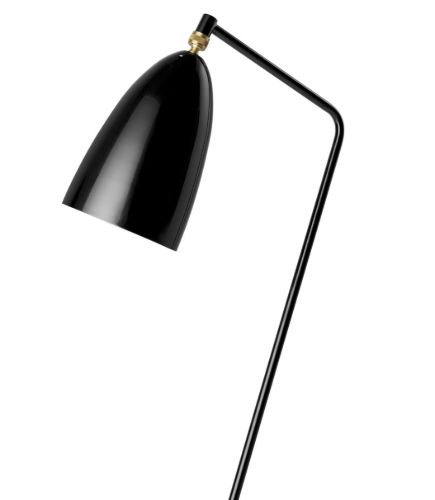GUBI Gräshoppa Floor Lamp H: 125 cm - Black Glossy