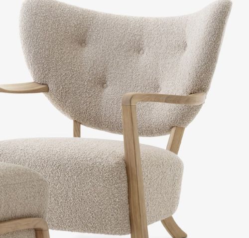 &Tradition Wulff ATD2 Lounge Chair inkl. Pouf SH: 41 cm - Oiled Oak / Karakorum 003