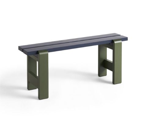 HAY Weekday Bench Duo B: 111 cm - Steel Blue Benchtop/Olive Frame