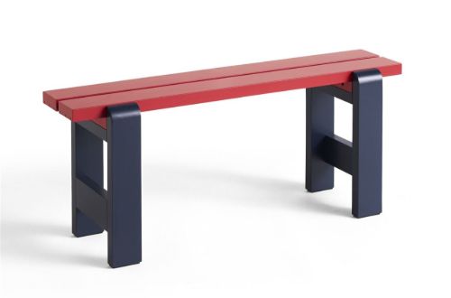HAY Weekday Bench Duo B: 111 cm - Wine Red Benchtop/Steel Blue Frame