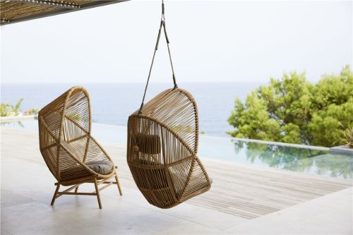 Cane-line Outdoor Hive Hængestol inkl. Reb og Hynder - Natural Teak/Taupe