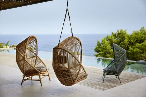 Cane-line Outdoor Hive Hængestol inkl. Stel og Hynder - Natural Teak/ Taupe