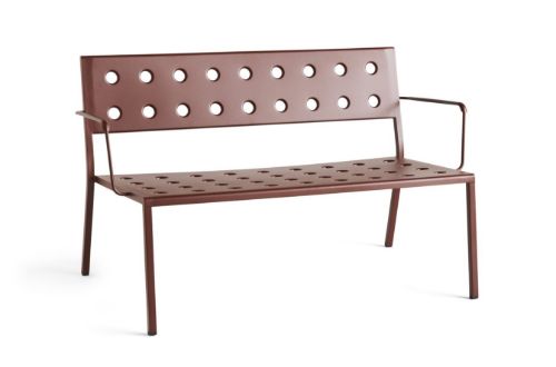 HAY Balcony Lounge Bench W. Arm L: 121,5 cm - Iron Red