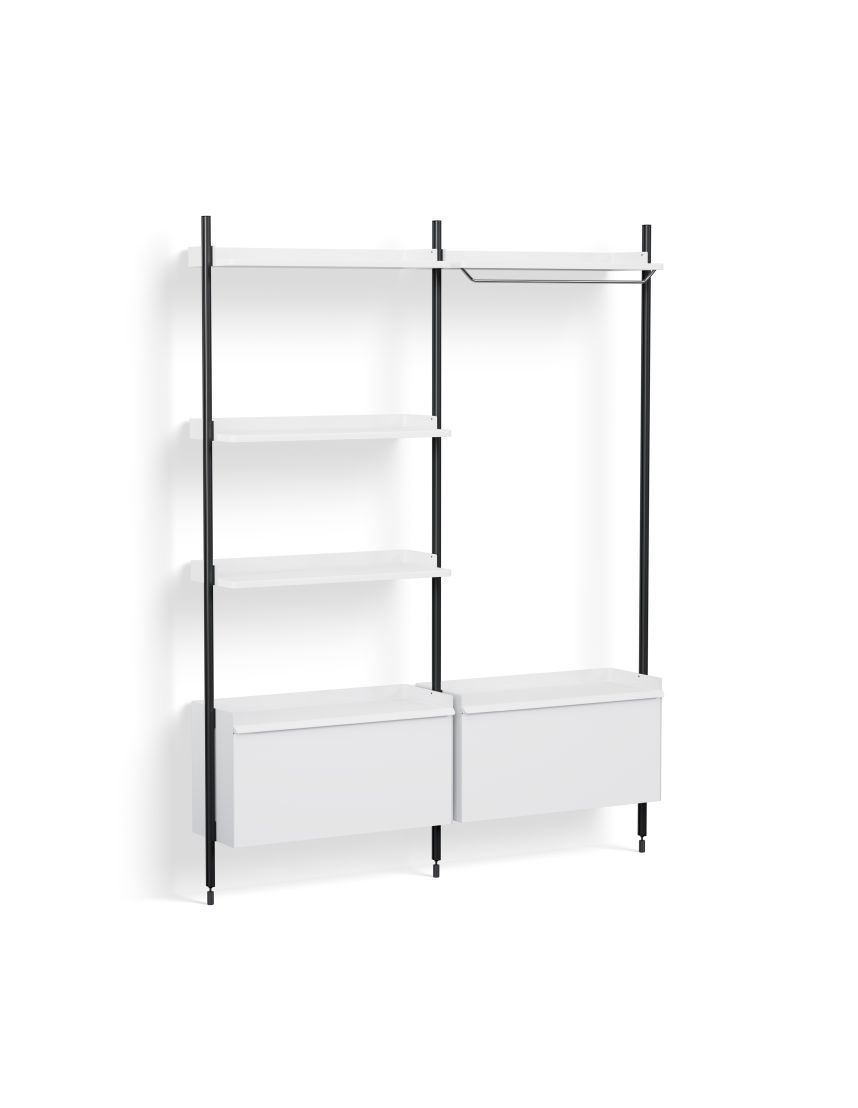 Billede af HAY Pier System 1082 2 Columns 162x209 cm - PS White Steel/Black Anodised Profiles

