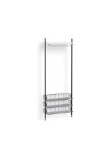 Billede af HAY Pier System 1021 1 Column 82x209 cm - PS White Steel/Black Anodised Profiles/Chromed Wire Shelf