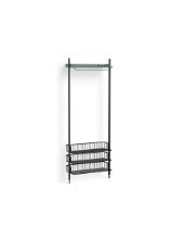 Billede af HAY Pier System 1021 1 Column 82x209 cm - PS Blue Steel/Black Anodised Profiles/Anthracite Wire Shelf