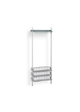 Billede af HAY Pier System 1021 1 Column 82x209 cm - PS Blue Steel/Clear Anodised Profiles/Chromed Wire Shelf