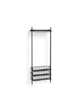 Billede af HAY Pier System 1021 1 Column 82x209 cm - PS Black Steel/Black Anodised Profiles/Anthracite Wire Shelf