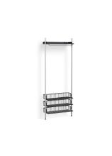 Billede af HAY Pier System 1021 1 Column 82x209 cm - PS Black Steel/Clear Anodised Profiles/Anthracite Wire Shelf