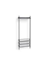 Billede af HAY Pier System 1021 1 Column 82x209 cm - PS Black Steel/Black Anodised Profiles/Chromed Wire Shelf
