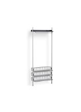 Billede af HAY Pier System 1021 1 Column 82x209 cm - PS Black Steel/Clear Anodised Profiles/Chromed Wire Shelf