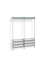 Billede af HAY Pier System 1022 2 Columns 162x209 cm - PS Blue Steel/Clear Anodised Profiles/Chromed Wire Shelf