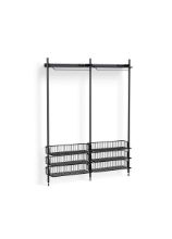 Billede af HAY Pier System 1022 2 Columns 162x209 cm - PS Black Steel/Black Anodised Profiles/Anthracite Wire Shelf