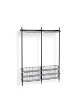 Billede af HAY Pier System 1022 2 Columns 162x209 cm - PS Black Steel/Black Anodised Profiles/Chromed Wire Shelf