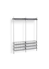 Billede af HAY Pier System 1022 2 Columns 162x209 cm - PS Black Steel/Clear Anodised Profiles/Chromed Wire Shelf