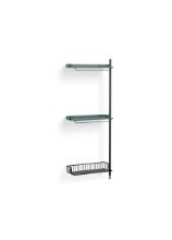 Billede af HAY Pier System 1030 Add-On 80x209 cm - PS Blue Steel/Black Anodised Profiles/Anthracite Wire Shelf