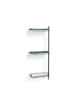 Billede af HAY Pier System 1030 Add-On 80x209 cm - PS Blue Steel/Black Anodised Profiles/Chromed Wire Shelf