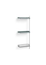 Billede af HAY Pier System 1030 Add-On 80x209 cm - PS Blue Steel/Clear Anodised Profiles/Chromed Wire Shelf