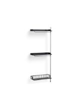 Billede af HAY Pier System 1030 Add-On 80x209 cm - PS Black Steel/Clear Anodised Profiles/Anthracite Wire Shelf