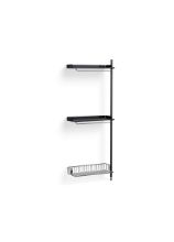 Billede af HAY Pier System 1030 Add-On 80x209 cm - PS Black Steel/Black Anodised Profiles/Chromed Wire Shelf