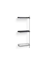 Billede af HAY Pier System 1030 Add-On 80x209 cm - PS Black Steel/Clear Anodised Profiles/Chromed Wire Shelf