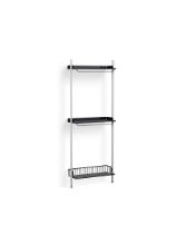 Billede af HAY Pier System 1031 1 Column 82x209 cm - PS Black Steel/Clear Anodised Profiles/Anthracite Wire Shelf