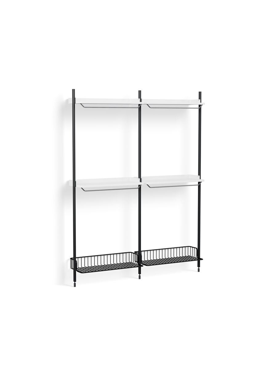 Billede af HAY Pier System 1032 2 Columns 162x209 cm - PS White Steel/Black Anodised Profiles/Anthracite Wire Shelf