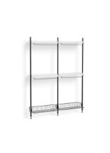 Billede af HAY Pier System 1032 2 Columns 162x209 cm - PS White Steel/Black Anodised Profiles/Chromed Wire Shelf