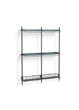 Billede af HAY Pier System 1032 2 Columns 162x209 cm - PS Blue Steel/Black Anodised Profiles/Anthracite Wire Shelf