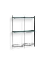 Billede af HAY Pier System 1032 2 Columns 162x209 cm - PS Blue Steel/Black Anodised Profiles/Chromed Wire Shelf