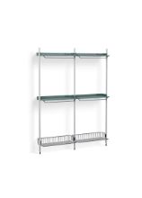 Billede af HAY Pier System 1032 2 Columns 162x209 cm - PS Blue Steel/Clear Anodised Profiles/Chromed Wire Shelf